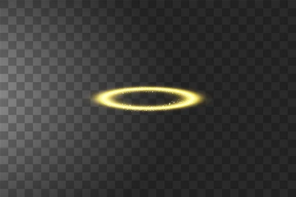 金色光环天使戒指在透明的背景下分离 矢量说明 — 图库矢量图片