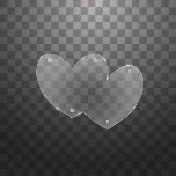 Vector Modern Glass Two Hearts Sample Background — Wektor stockowy