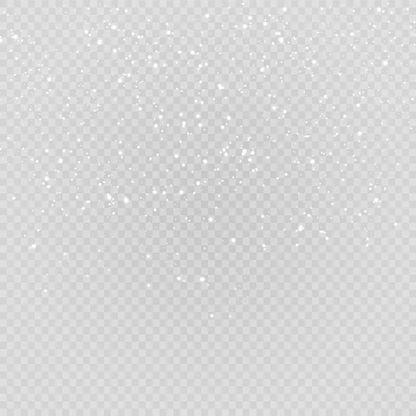 Реальні Падаючі Сніжинки Ізольовано Прозорому Фоні Векторні Ілюстрації — стоковий вектор