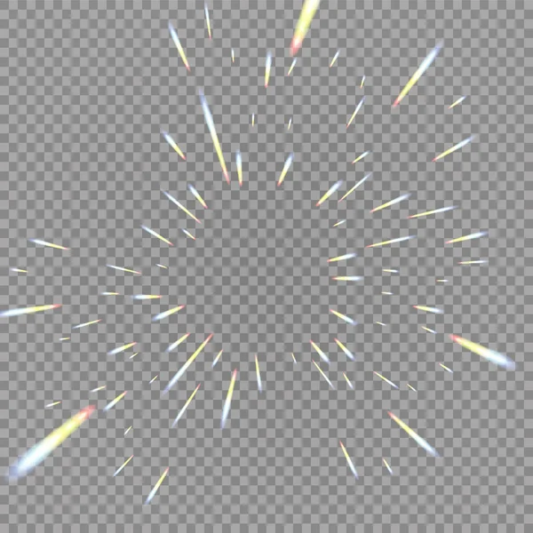 透明な背景に孤立したホログラフィック透過反射フレア ベクターイラスト — ストックベクタ