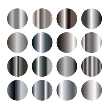 Gümüş Metal Gradyan set koleksiyonu Shin Lüks Parlak