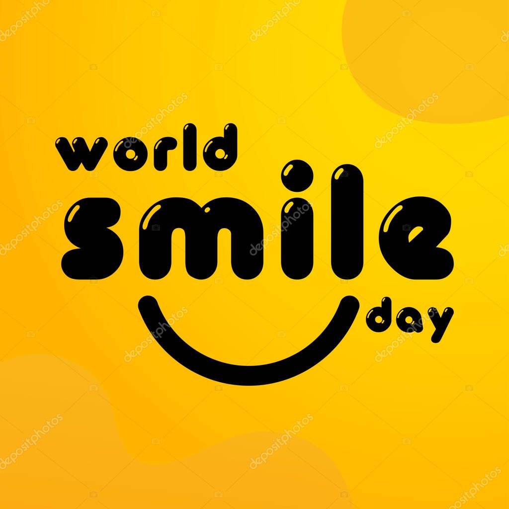 World Smile Day Vector Template Design Illustration Happy greeting banner design yellow background
