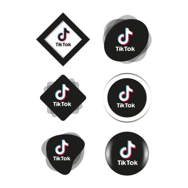 Tiktok, Snapchat insta sosyal medya logo teknolojisi, ağ. Arkaplan, Vektör illüstrasyonu, Paylaşım
