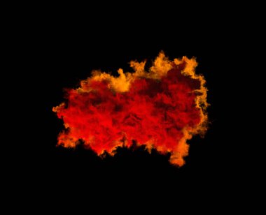 Siyah izole edilmiş büyük kırmızı kümülüs. cgi nature 3D illüstrasyon