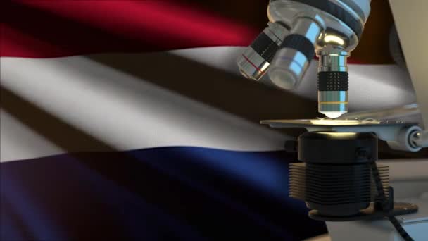 Pays Bas Concept Scientifique Avec Drapeau — Video