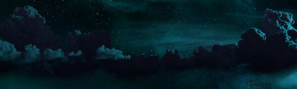 Pretty panoramic clouds at night background . digital nature 3D rendering