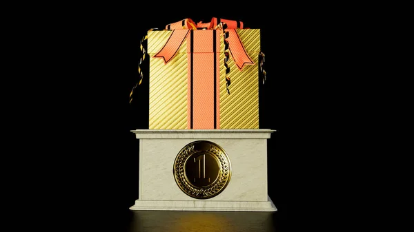 Winners Podium Gift Black Isolated Object Illustration — Stock Photo, Image