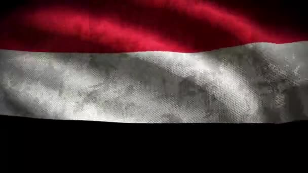 Bandera Grunge Yemen Animación Bucle — Vídeos de Stock