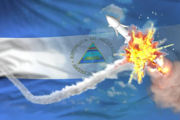 Nicaragua Interceptado Misil Nuclear Moderno Anticohete Destruye Concepto Misil Enemigo — Foto de Stock