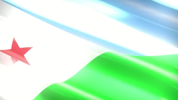 Bandeira Férias Djibuti Animação Loop — Vídeo de Stock