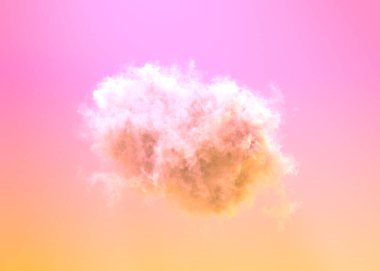 Gün batımında yalnız güzel büyük bulut, konsept doğa 3 boyutlu görüntüleme