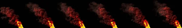 Ateş Duman Sütunu Siyah Izole Dijital Endüstriyel Illüstrasyon — Stok fotoğraf