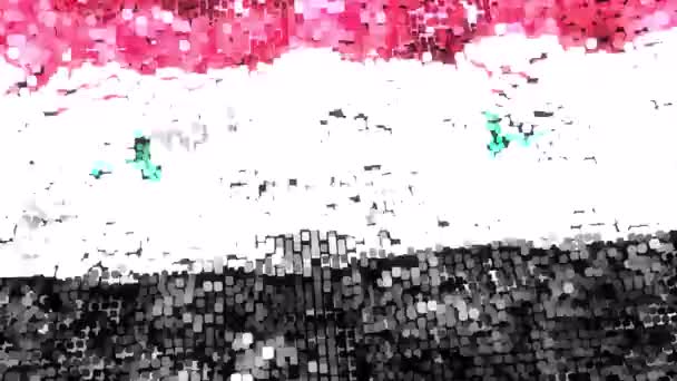Suriye Arap Cumhuriyeti Parlak Bayrak Döngü — Stok video