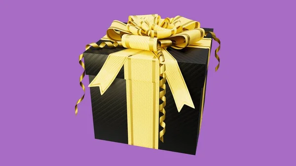 Dekoriertes Geschenk Zum Black Friday Giveaway Auf Rosa Hintergrund Isoliert — Stockfoto