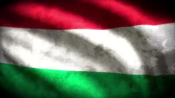 Hungria Laço Bandeira Grungy — Vídeo de Stock