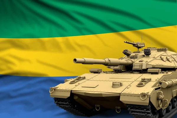 Gabon Moderne Tank Met Niet Echt Ontwerp Vlag Achtergrond Tank — Stockfoto