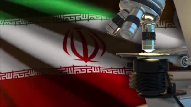 Irã Conceito Ciência Com Bandeira — Vídeo de Stock