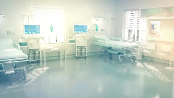 Słodkie High Tech Nowoczesny Szpital Pokój Tło — Wideo stockowe