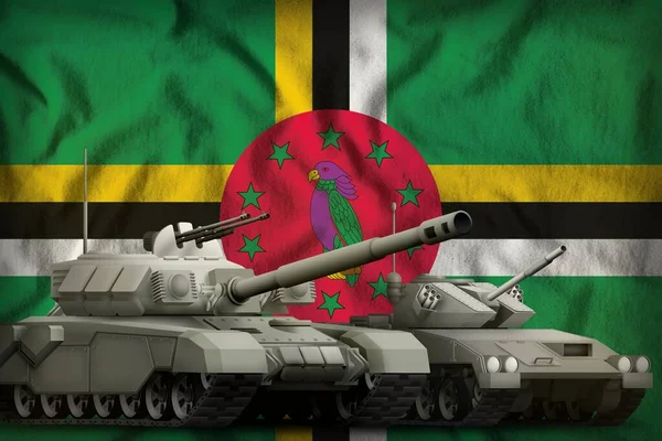 Czołgi Tle Flagi Dominiki Koncepcja Czołgów Dominiki Ilustracja — Zdjęcie stockowe