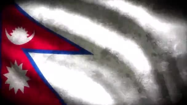 Nepal Laço Bandeira Grungy — Vídeo de Stock