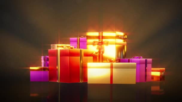 Schöne Glänzende Geschenke — Stockvideo