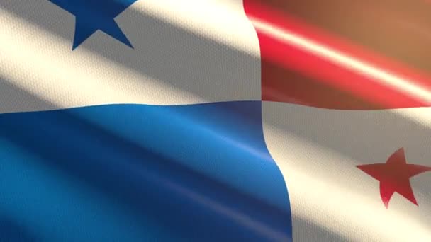 Panama Błyszcząca Flaga Animacja Pętlowa — Wideo stockowe