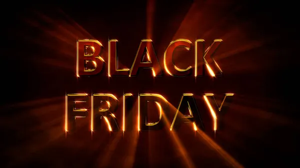 Bright Shining Text Black Friday Sale Isolated Object Rendering — Stock Photo, Image