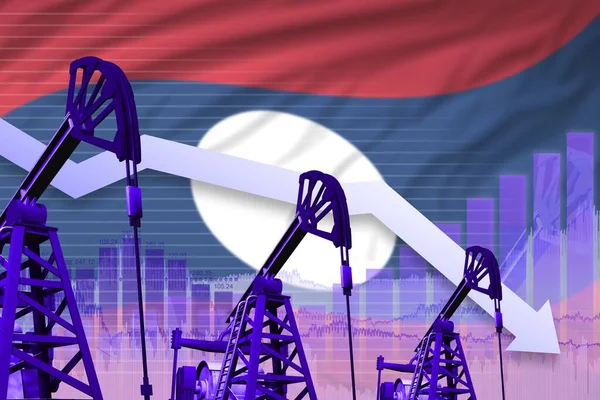 Концепция Нефтяной Промышленности Лаосской Народно Демократической Республики Промышленная Иллюстрация Уменьшение — стоковое фото