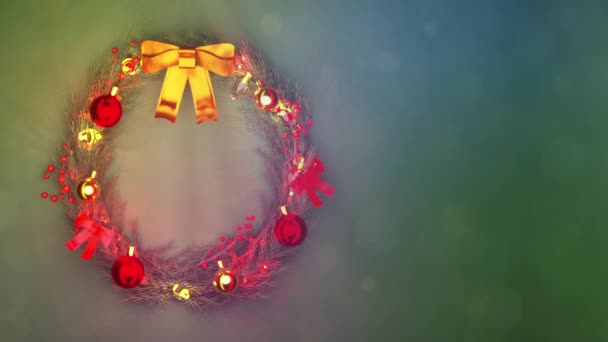 Herhangi Bir Içerik Için Boş Yeri Olan Renkli Noel Çelenkleri — Stok video