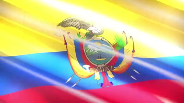 Ekvador Bayrağı Döngü Animasyonu — Stok video