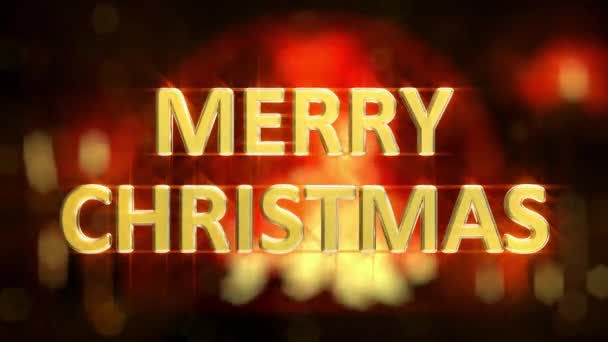 Éclairage Joyeux Noël Salutation Texte Sur Fond Cheminée — Video