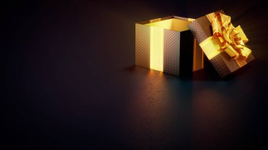 açık golfçüler - Kara Cuma hediyesi - soyut 3D illüstrasyon