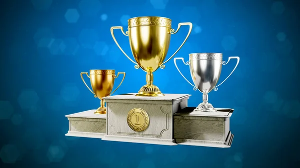 1St Place Goblet Podium Defocused Background Object Illustration — Stock Photo, Image