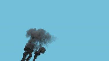 siyah ağır karbondioksit dumanı yakıt santralinden çıkan duman, izole edilmiş.