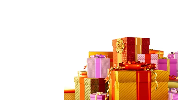 크리스마스 외따로 떨어진 삽화에 나오는 축하용 상자들 — 스톡 사진