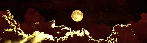 Background Panorama Large Cumulus Moon Concept Nature Illustration — Stock Photo, Image