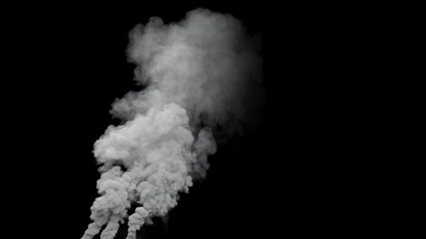 Pilíř Toxického Kouře Alfa Kanálem Izolovaný — Stock video
