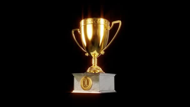 Βραβείο Κύπελλο Στο Βάθρο Νίκη Διαγωνισμό Απομονωμένη — Αρχείο Βίντεο