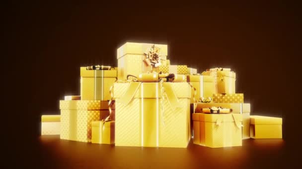 Éclairage Pile Cadeaux Surprise Pour Vente Vendredi Noir Avec Texte — Video