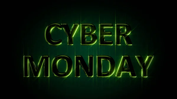 Bright Lighting Text Cyber Monday Sell Out Isolated Object Rendering — Stock Photo, Image