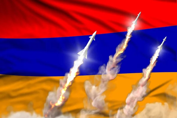 Arménia Lançamento Mísseis Balísticos Conceito Armas Nucleares Estratégicas Modernas Fundo — Fotografia de Stock