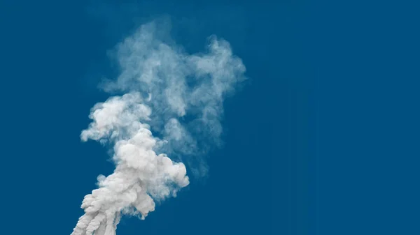 発電所や工場からの白い豊かな汚染煙列の排気 産業用3Dレンダリング — ストック写真
