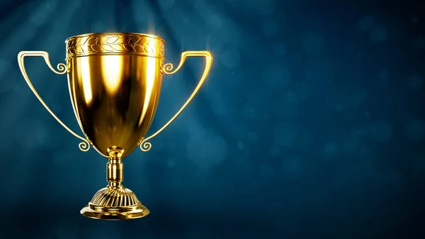 Золотий Призовий Кубок Фоні Боке Абстрактна Ілюстрація — стокове фото