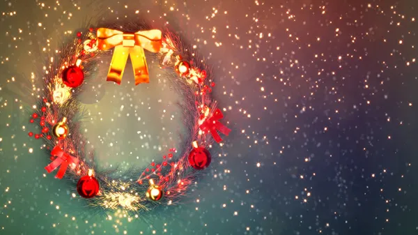 Guirnalda Navidad Decorada Espacio Vacío Para Contenido Cgi Abstracto Renderizado —  Fotos de Stock