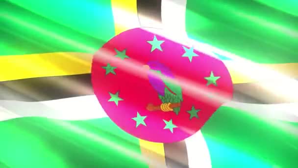 Dominica Bandera Vacaciones Animación Bucle — Vídeo de stock