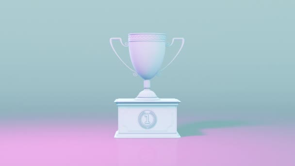 Niebieski Żywy Miejsce Puchar Nagród Znak Osiągnięcia Turnieju — Wideo stockowe