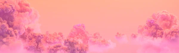 Narancs Panoráma Cumulus Naplemente Háttér Koncepció Természet Illusztráció — Stock Fotó