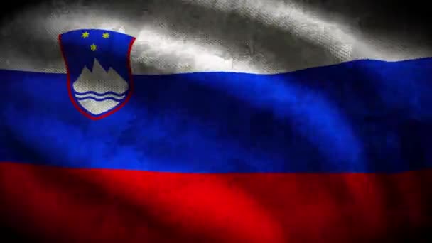 Σημαία Grunge Της Σλοβενίας Animation Βρόχου — Αρχείο Βίντεο