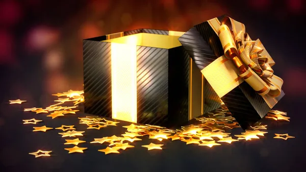 Giftbox Giveaway Venerdì Nero Sfocato Oggetto Illustrazione — Foto Stock