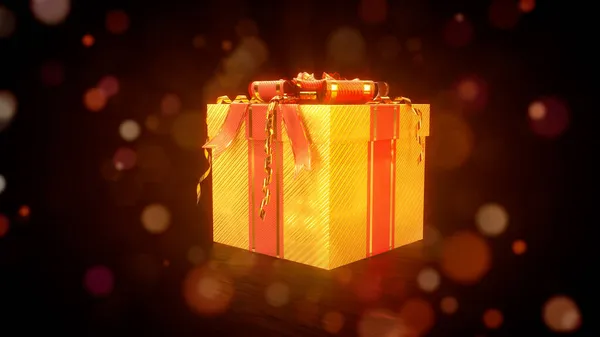 Golden Red Gift Festival Background Object Rendering — 스톡 사진